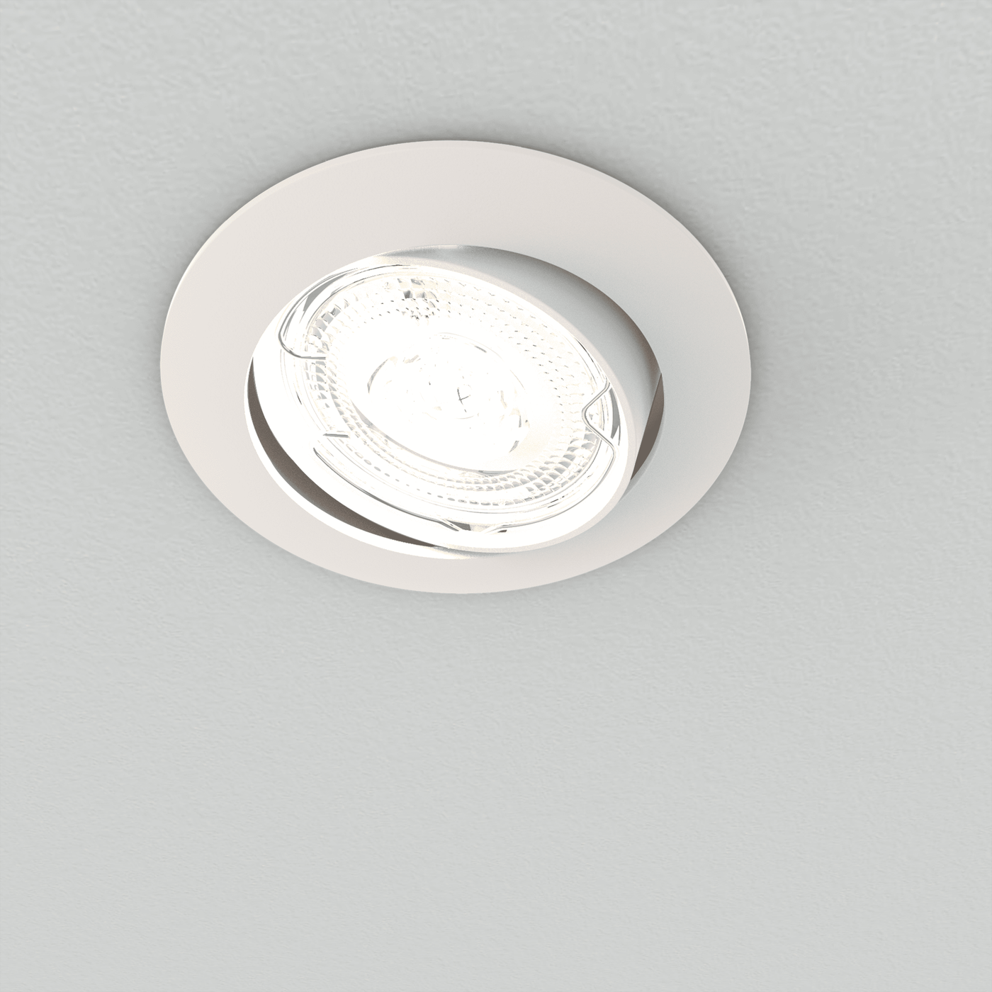 Set of 3 Clane recessed spotlights, white aluminium, D8.2 cm, LED GU10=6W, natural light, adjustable