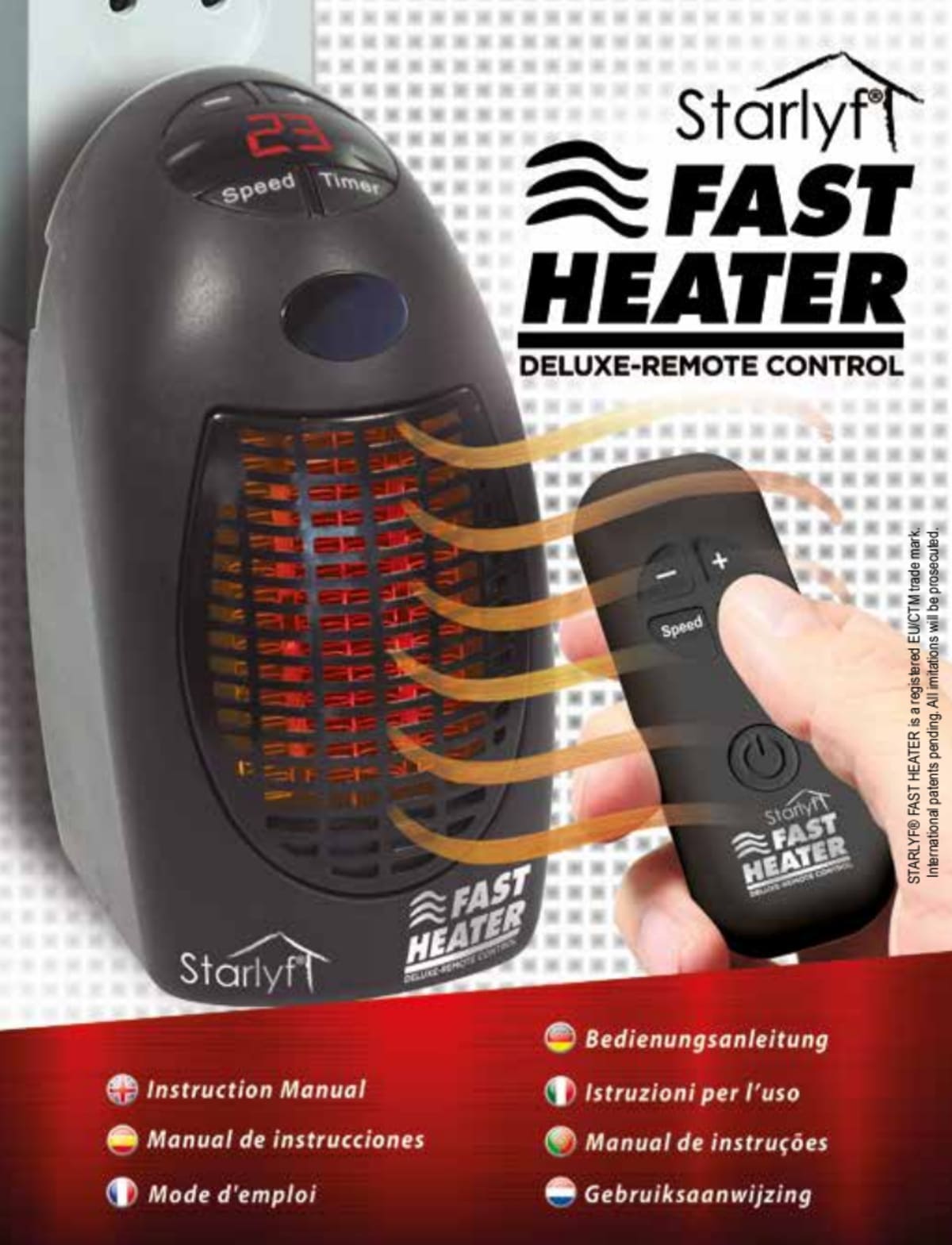 Bricocenter STARLYF FAST HEATER DELUXE WITH REMOTE CONTROL BLACK Mini compact heater 350 KW SEEN ON TV