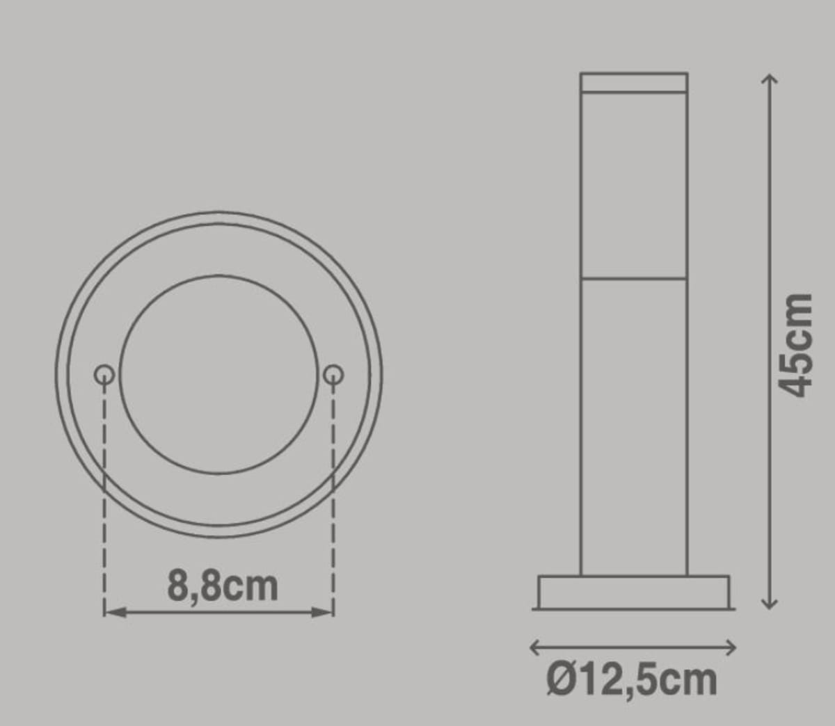 BLACK PLASTIC TRAVIS STREETLIGHT 45CM E27=40W IP44