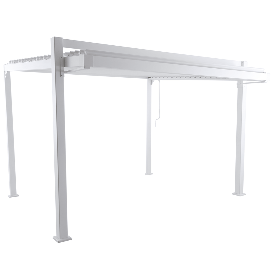 Clima Odyssea bioclimatic pergola in white Naterial aluminium, 319 x 380.5 cm
