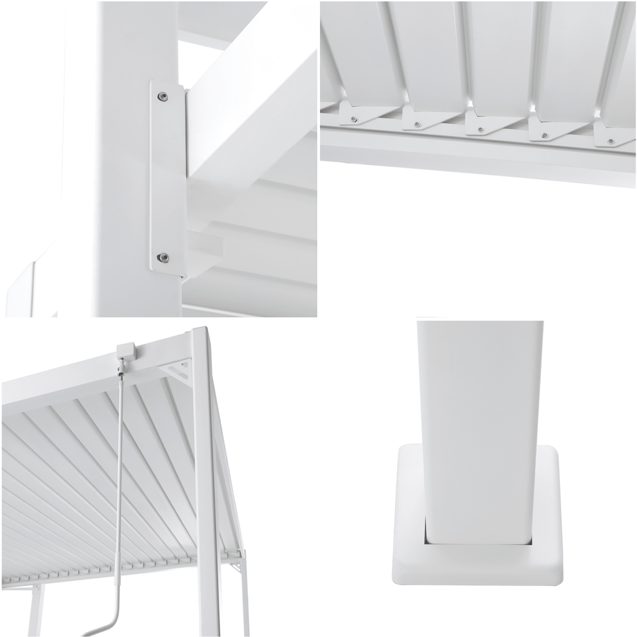 Clima Odyssea bioclimatic pergola in white Naterial aluminium, 319 x 380.5 cm