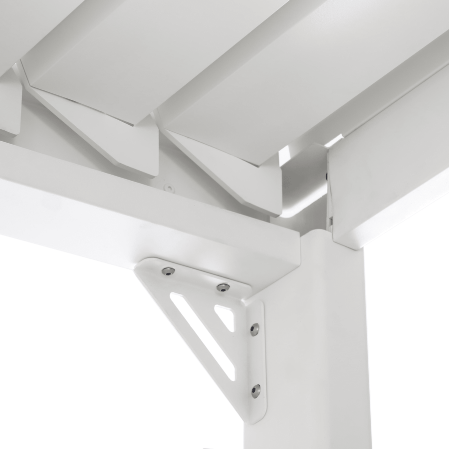 Clima Odyssea bioclimatic pergola in white Naterial aluminium, 319 x 380.5 cm