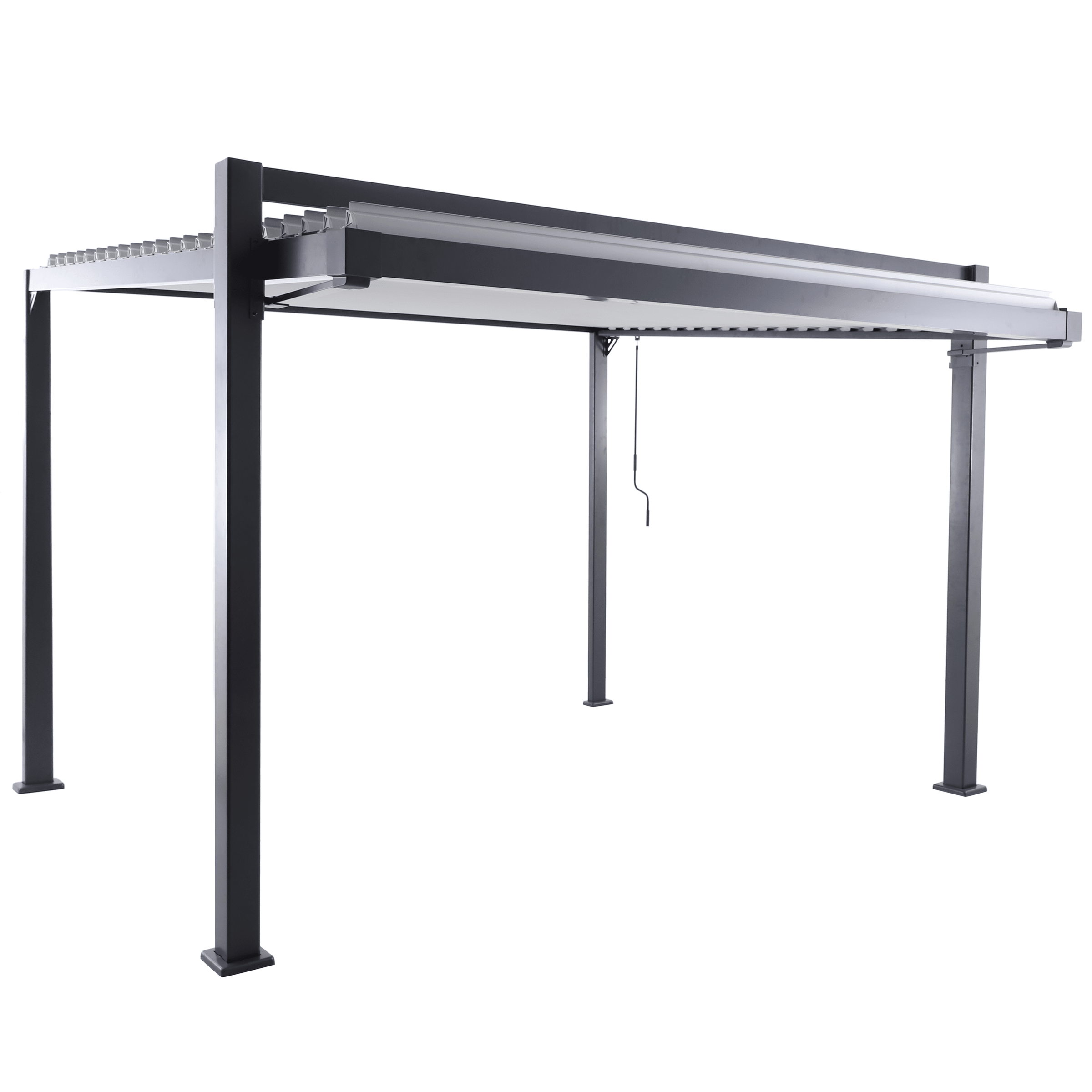 Odyssea bioclimatic aluminium lean-to pergola, 319 x 380.5 cm, anthracite, Naterial