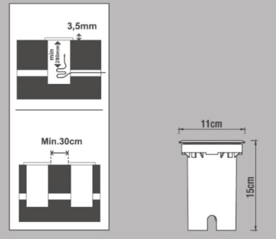 Bricocenter RECESSED SPOTLIGHT ATLANTA ALUMINIUM GREY D11 H15 CM GU10=28W IP65