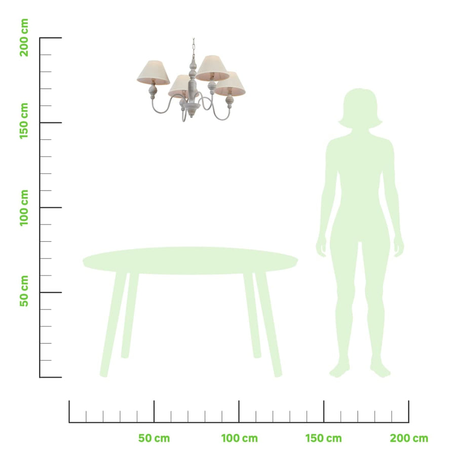 Bricocenter ROMANCE METAL CHANDELIER BEIGE D70 4XE14=40W