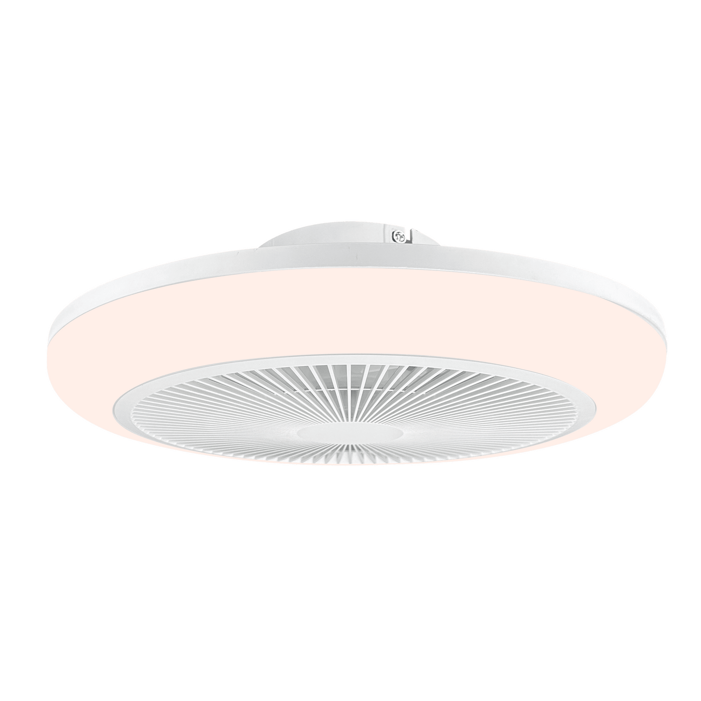 Patna ceiling light with fan, white plastic, D48 cm, LED 2300lm CCT dimmable RGBW