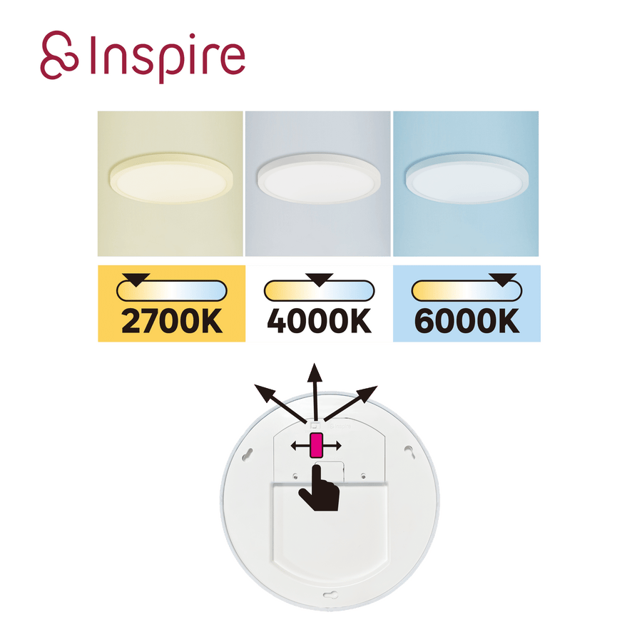 Sanoa white aluminium ceiling light, 40 x 2 cm, 28 W LED, dimmable colour temperature, IP44