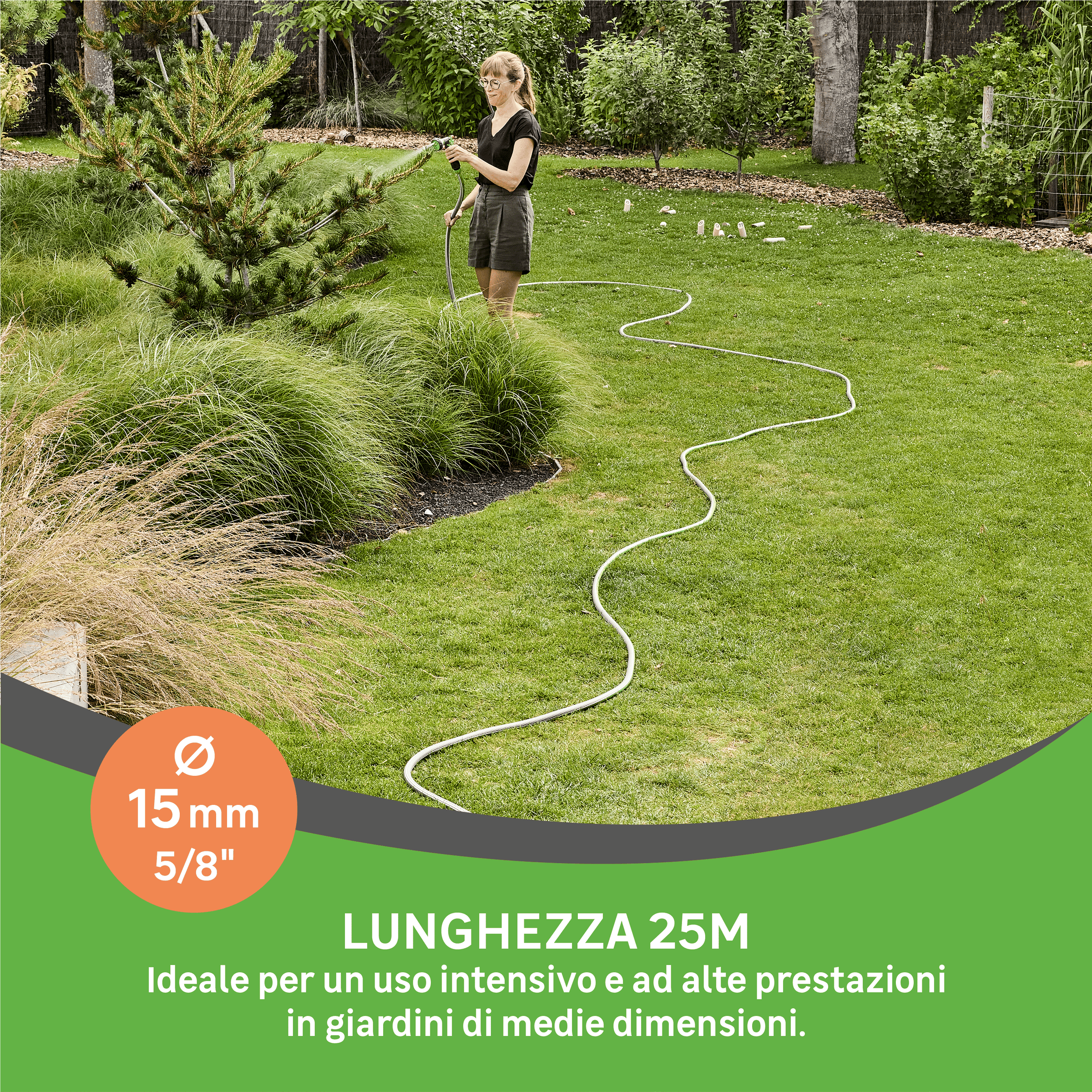 Tubo irrigazione aquamax diam. 15mm 25mt+ 5mt omaggio geolia