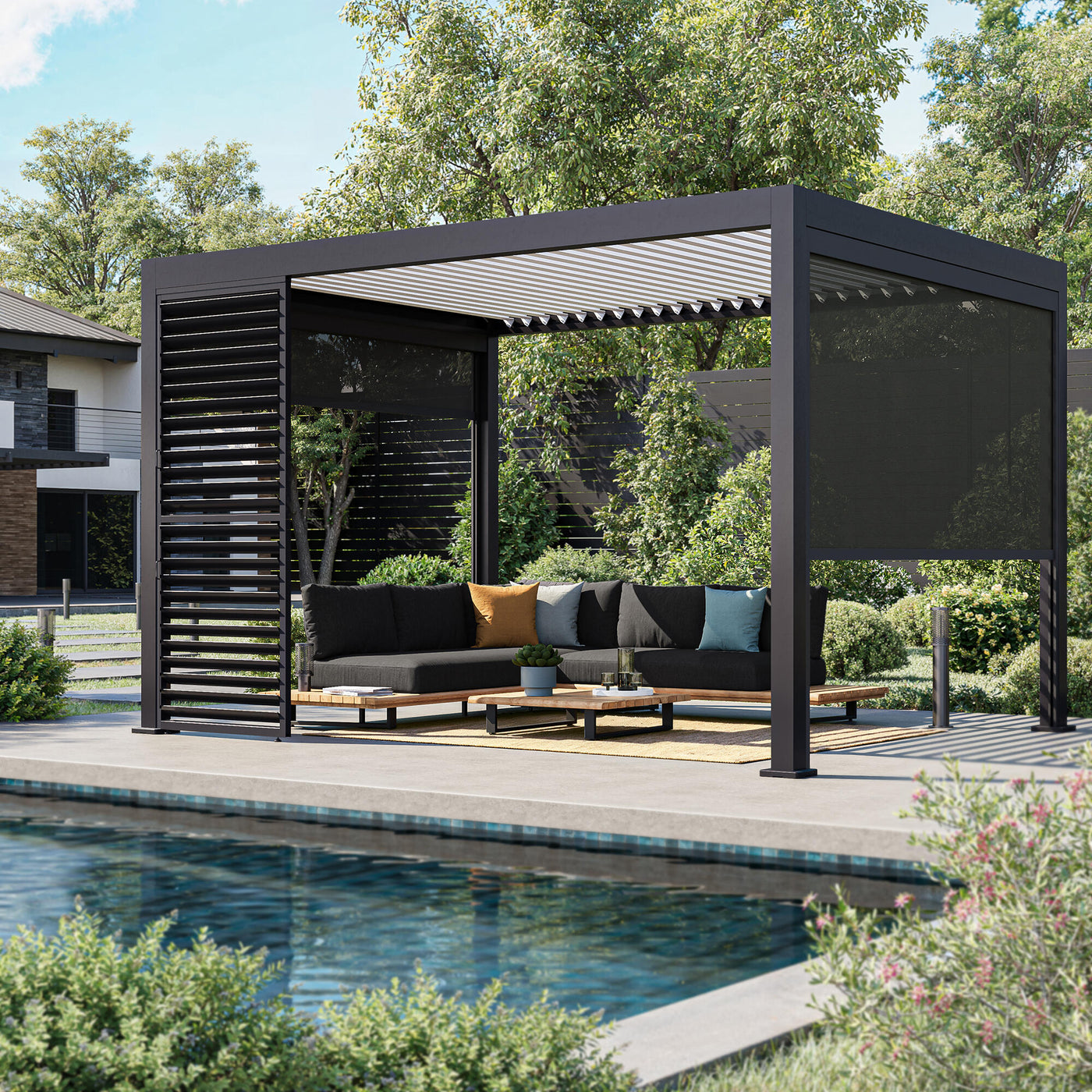 Side panel for the Clima Astra lean-to pergola 300/393, anthracite