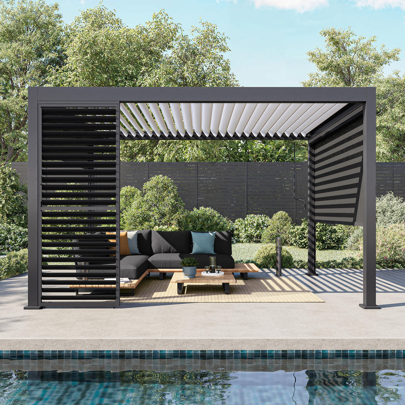 Clima Astra bioclimatic aluminium pergola, 300x393, anthracite, Naterial