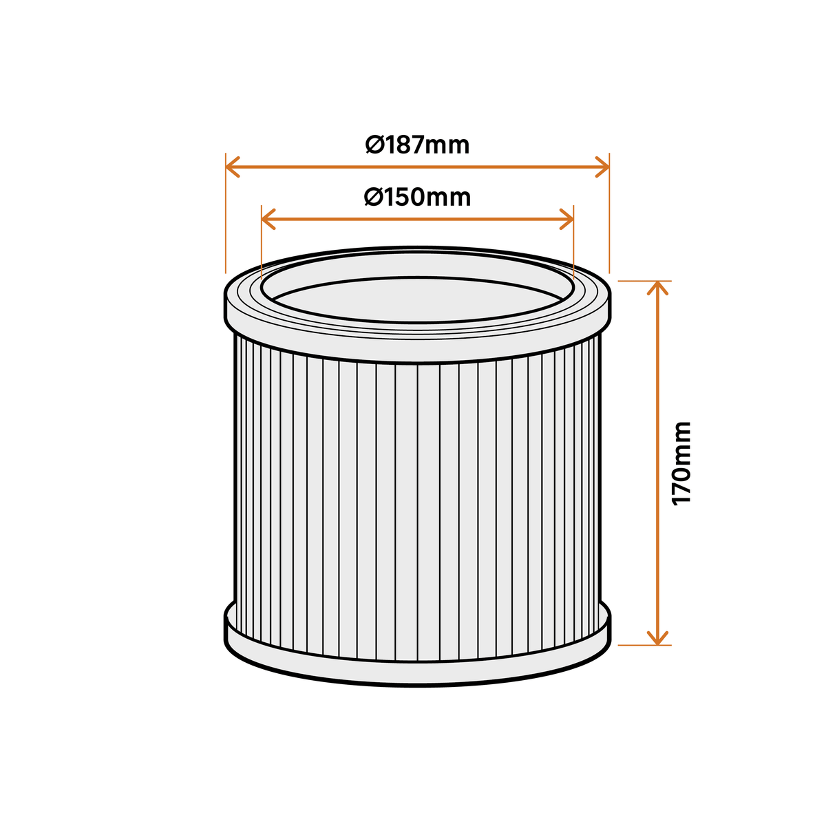 Cartridge filter for Dexter 20-litre/30-litre drum