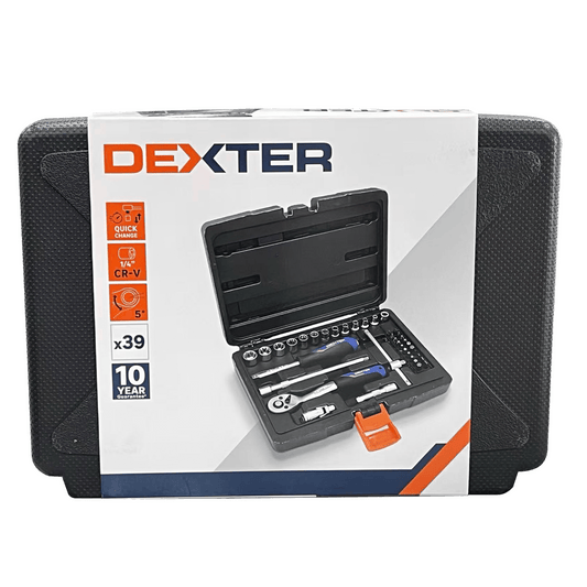 30-piece set of Dexter sockets and bits in chrome-vanadium