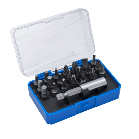 Set of 21 25mm Dexter bits + magnetic bit holder