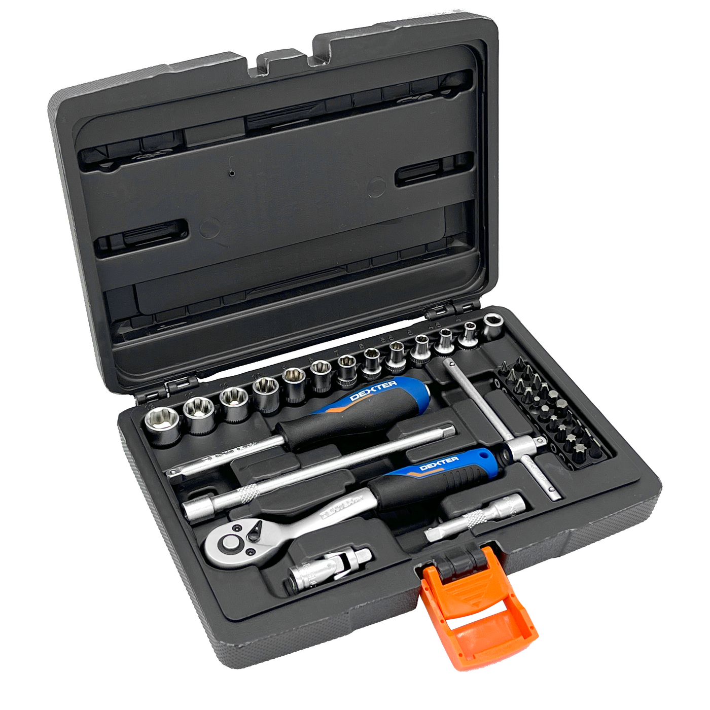 Set 30 pezzi bussole+bits dexter in cromo vanadio