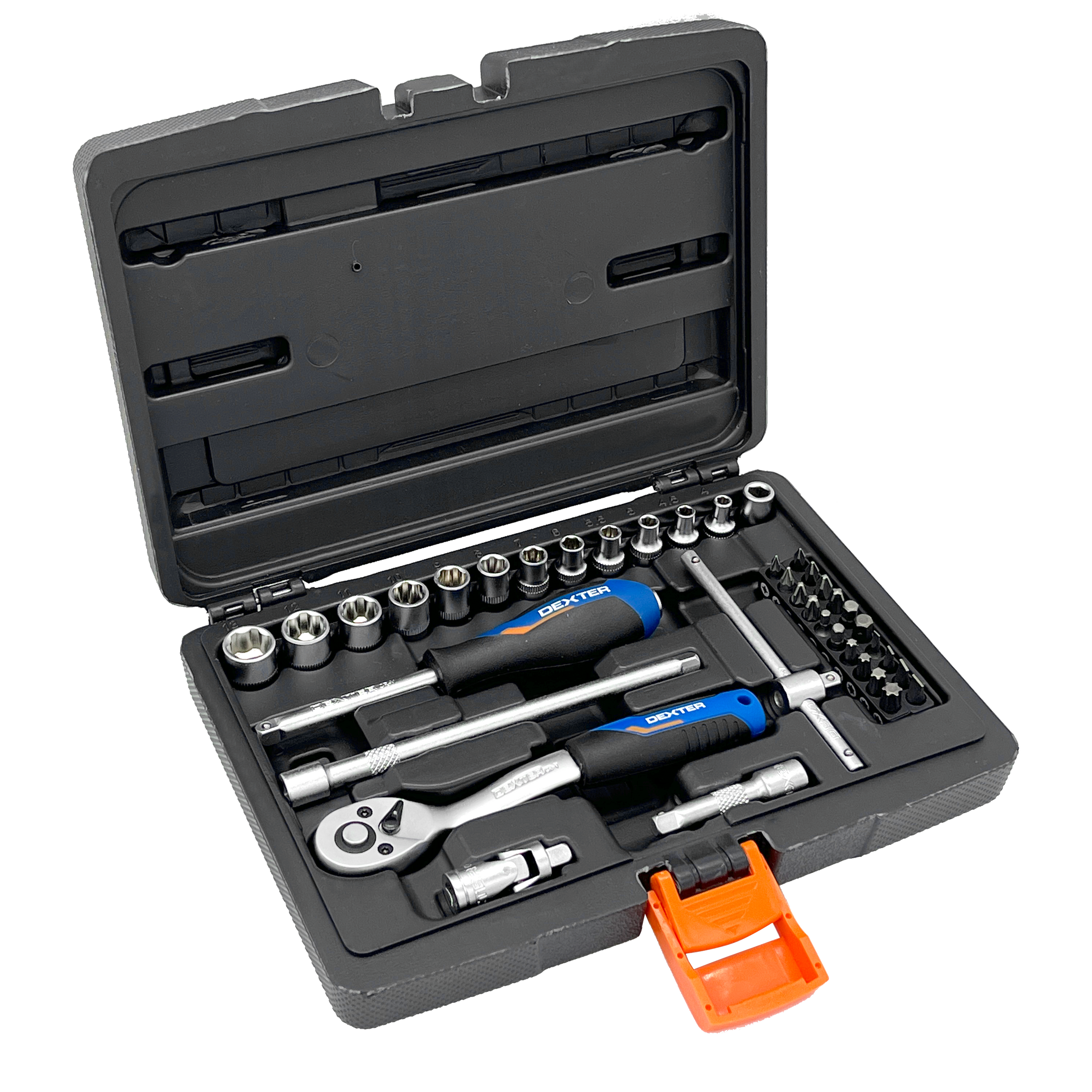 Set 30 pezzi bussole+bits dexter in cromo vanadio