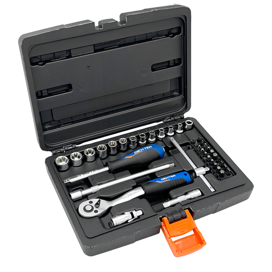 30-piece set of Dexter sockets and bits in chrome-vanadium