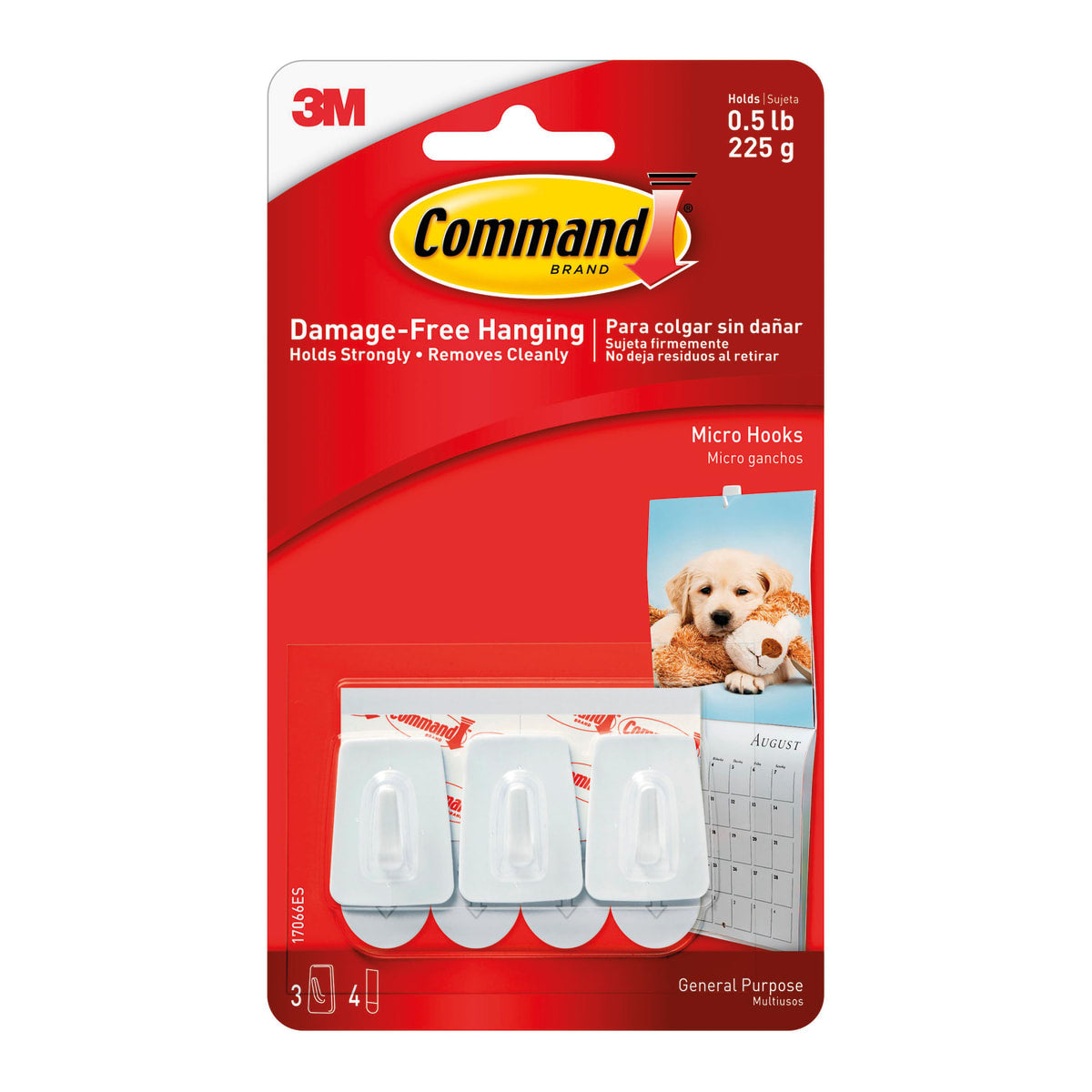 3 SMALL WHITE ADHESIVE COMMAND HOOKS