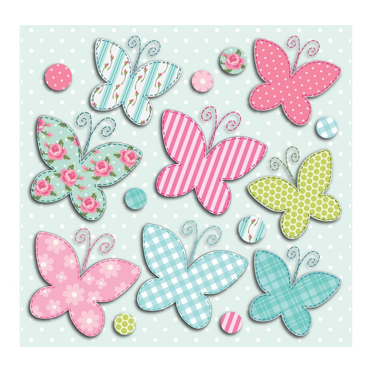 Bricocenter 3 LEVEL KIDS BUTTERFLIES STICKER 30X30CM
