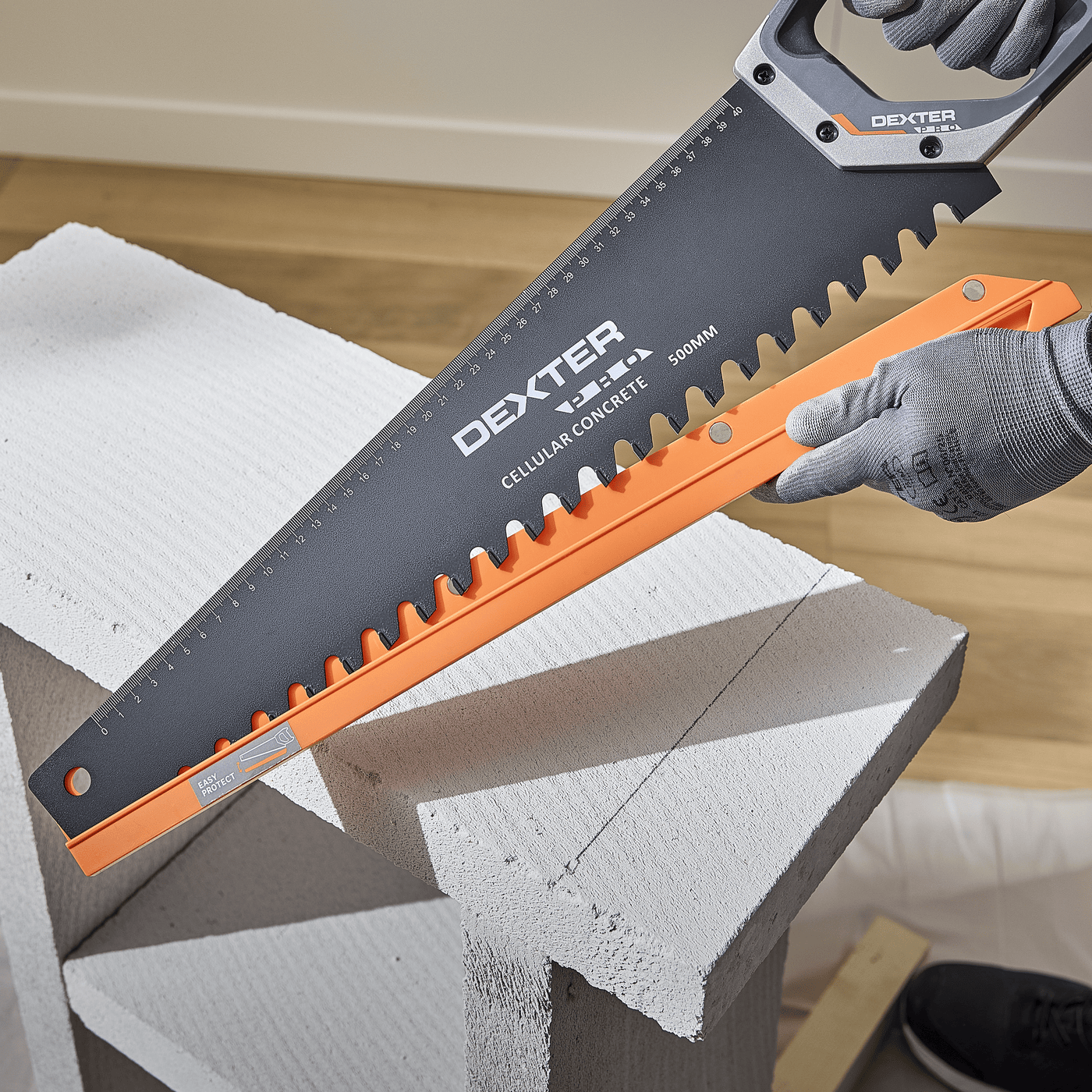 Dexter Pro 500mm saw for concrete, tuff and aerated concrete; ergonomic handle; steel blade