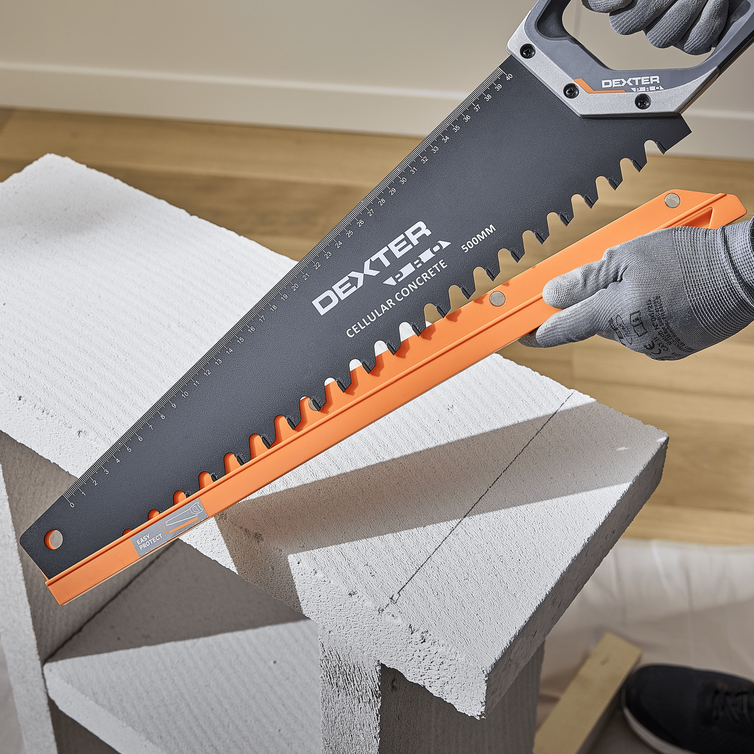 Dexter Pro 500mm saw for concrete, tuff and aerated concrete; ergonomic handle; steel blade
