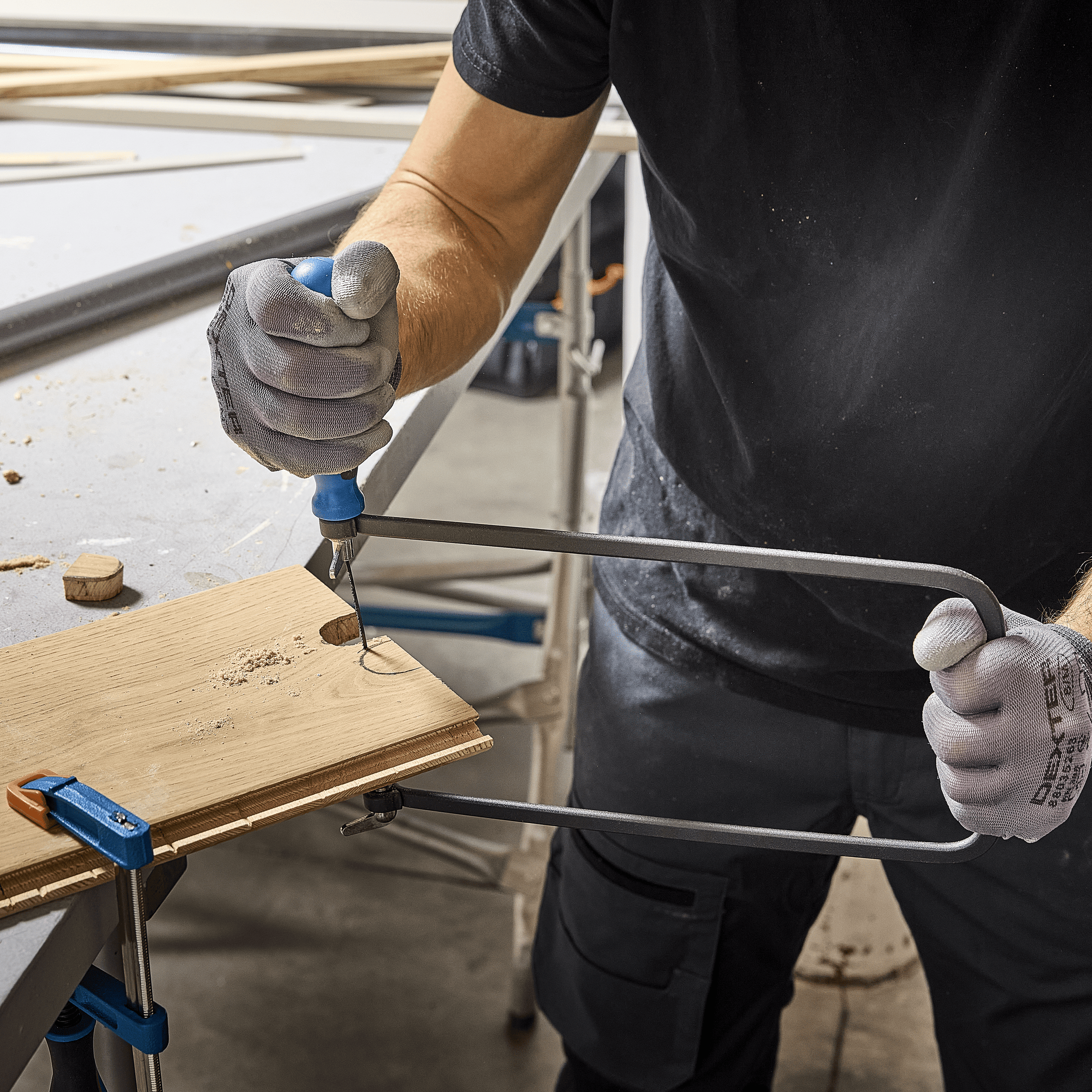 Dexter fretsaw frame, 130 mm, height 300 mm, for 14 tpi wood