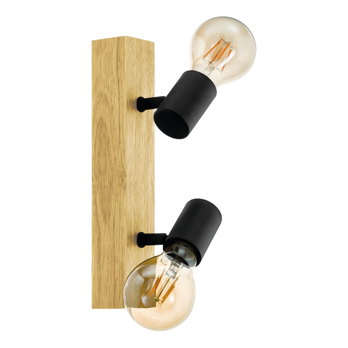 Bricocenter FARETTI TOWNSHEND LEGNO E METALLO NERO 2XE27=60W