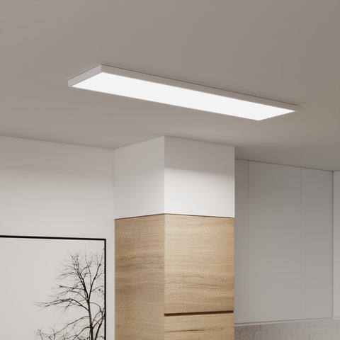Gdansk white aluminium LED panel, 30 x 120 cm, 33.5 W, CCT, dimmable