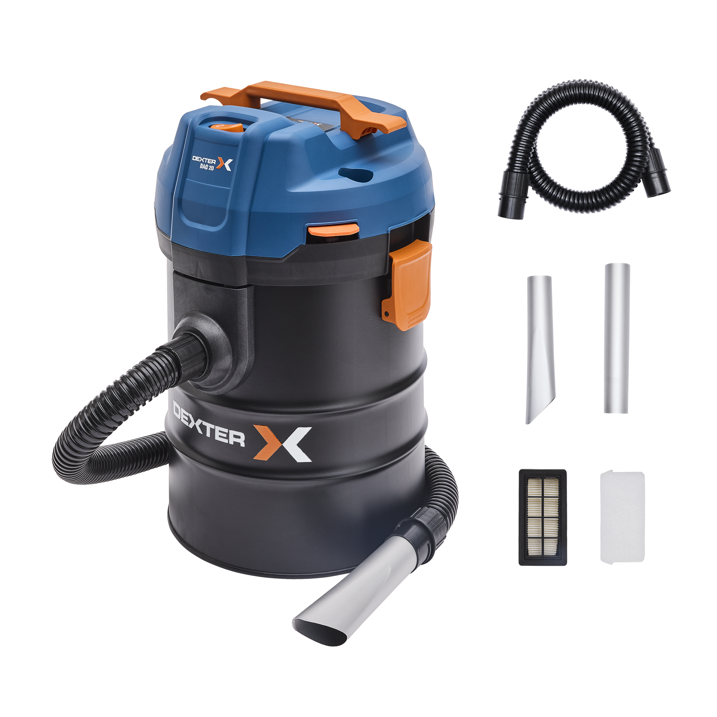 Aspiratore/ aspiracenere da 20 l. dexter 1400 w con serbatoio in metallo