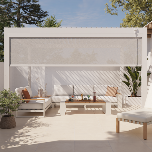4-metre white side awning for the Clima Astra pergola