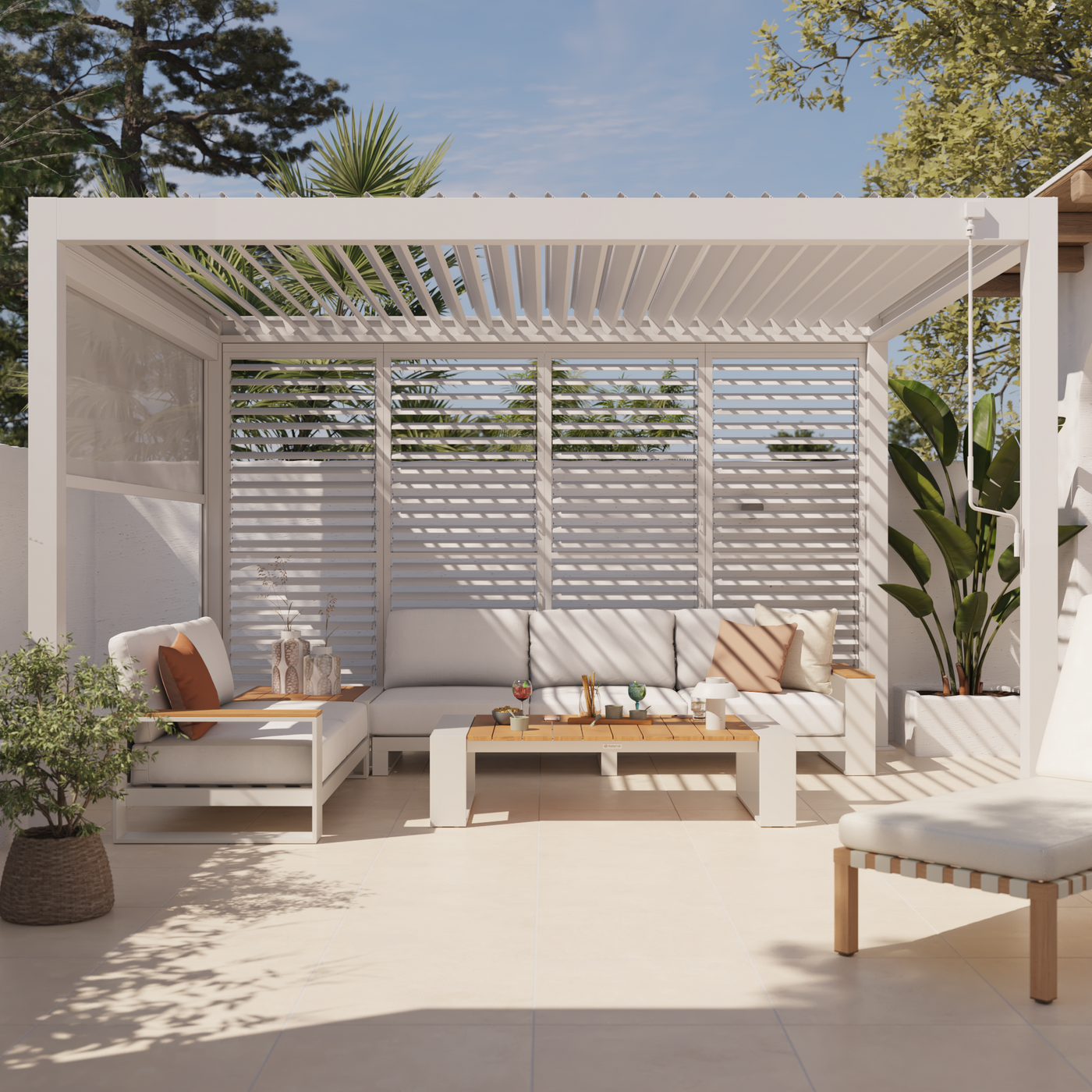 Clima Astra bioclimatic aluminium pergola, 300x393, white Naterial