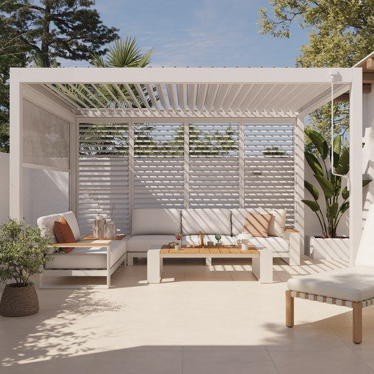 Clima Astra bioclimatic aluminium pergola, 300x393, white Naterial
