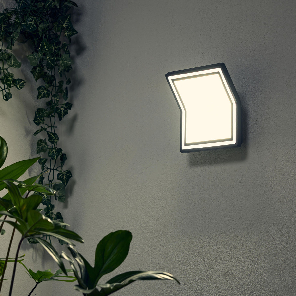 Applique rilievo alluminio nero led cct dimmerabile ip65