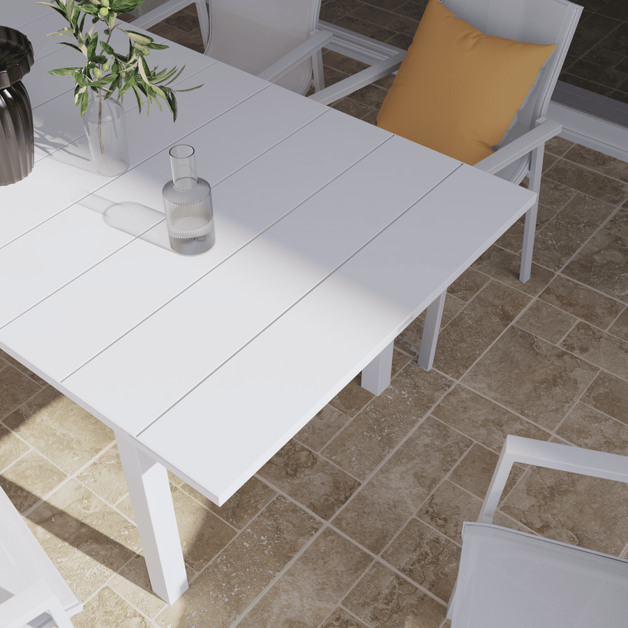 Odyssea table 188/244 x 100, all-white aluminium, Naterial