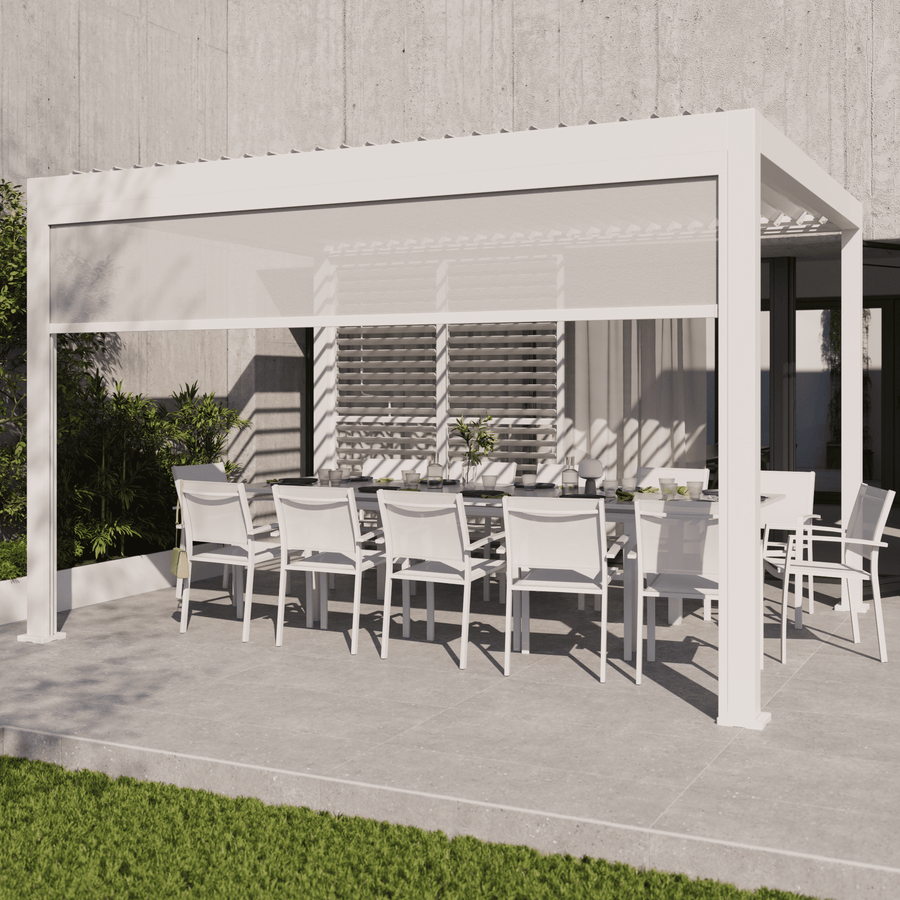 4-metre white side awning for the Clima Astra pergola