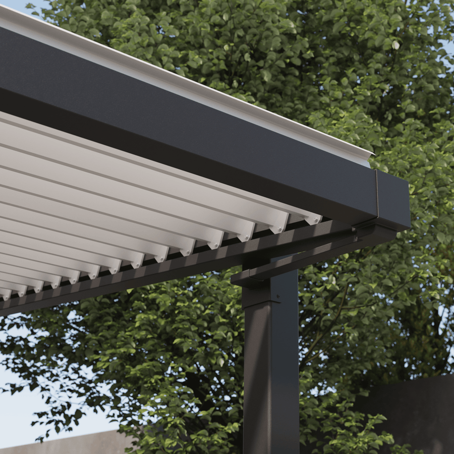 Odyssea bioclimatic aluminium lean-to pergola, 319 x 380.5 cm, anthracite, Naterial