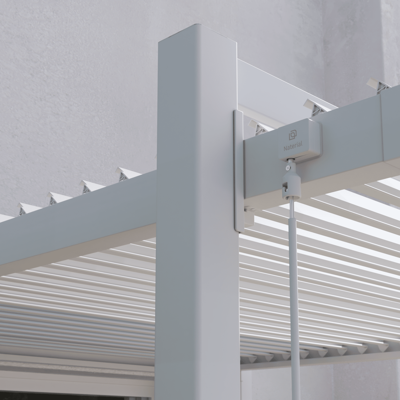 Clima Odyssea bioclimatic aluminium pergola, 320 x 358.5 cm, white Naterial