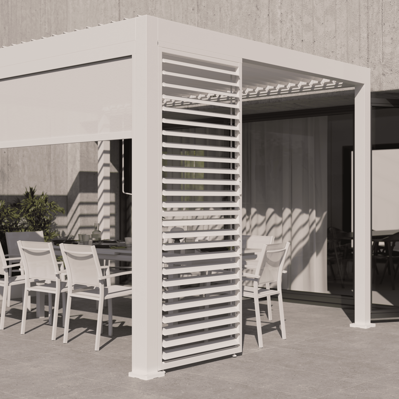Side panel for the Clima Astra lean-to pergola, 300/393, white