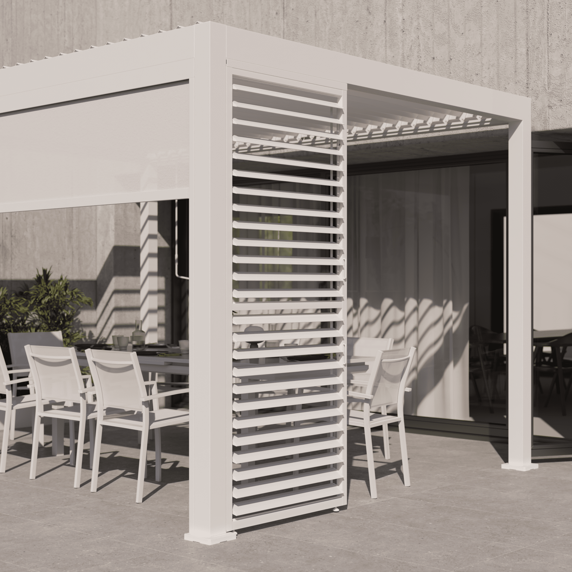 Side panel for the Clima Astra lean-to pergola, 300/393, white