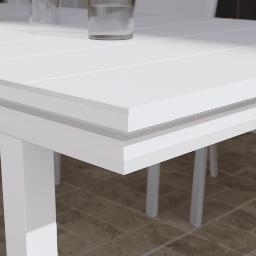 Odyssea table 188/244 x 100, all-white aluminium, Naterial