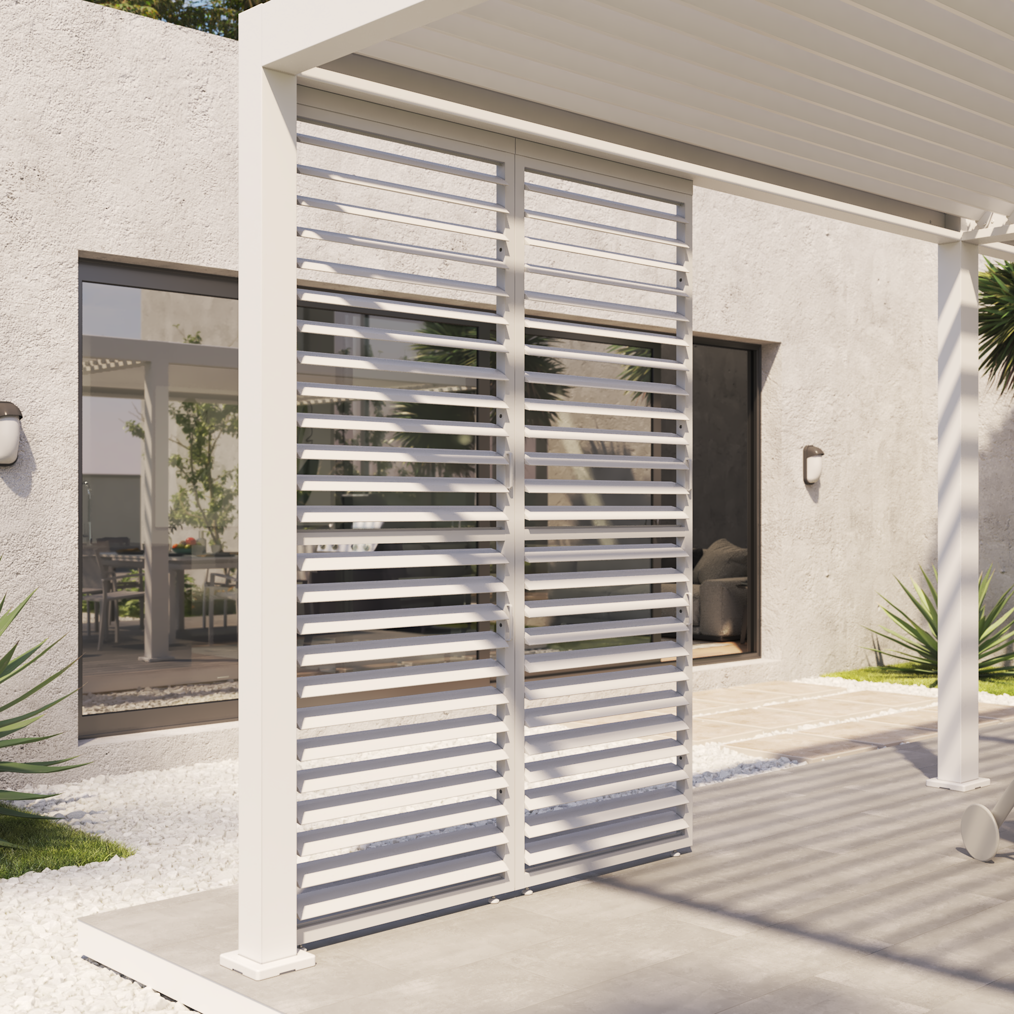 Side panel for the Clima Astra lean-to pergola, 300/393, white