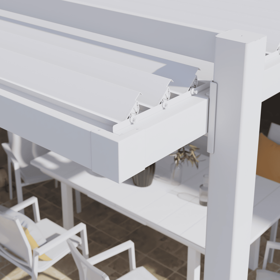 Clima Odyssea bioclimatic aluminium pergola, 320 x 358.5 cm, white Naterial