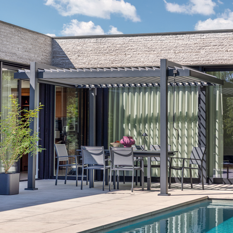 Clima Odyssea bioclimatic aluminium pergola, 320 x 358.5 cm, anthracite, Naterial
