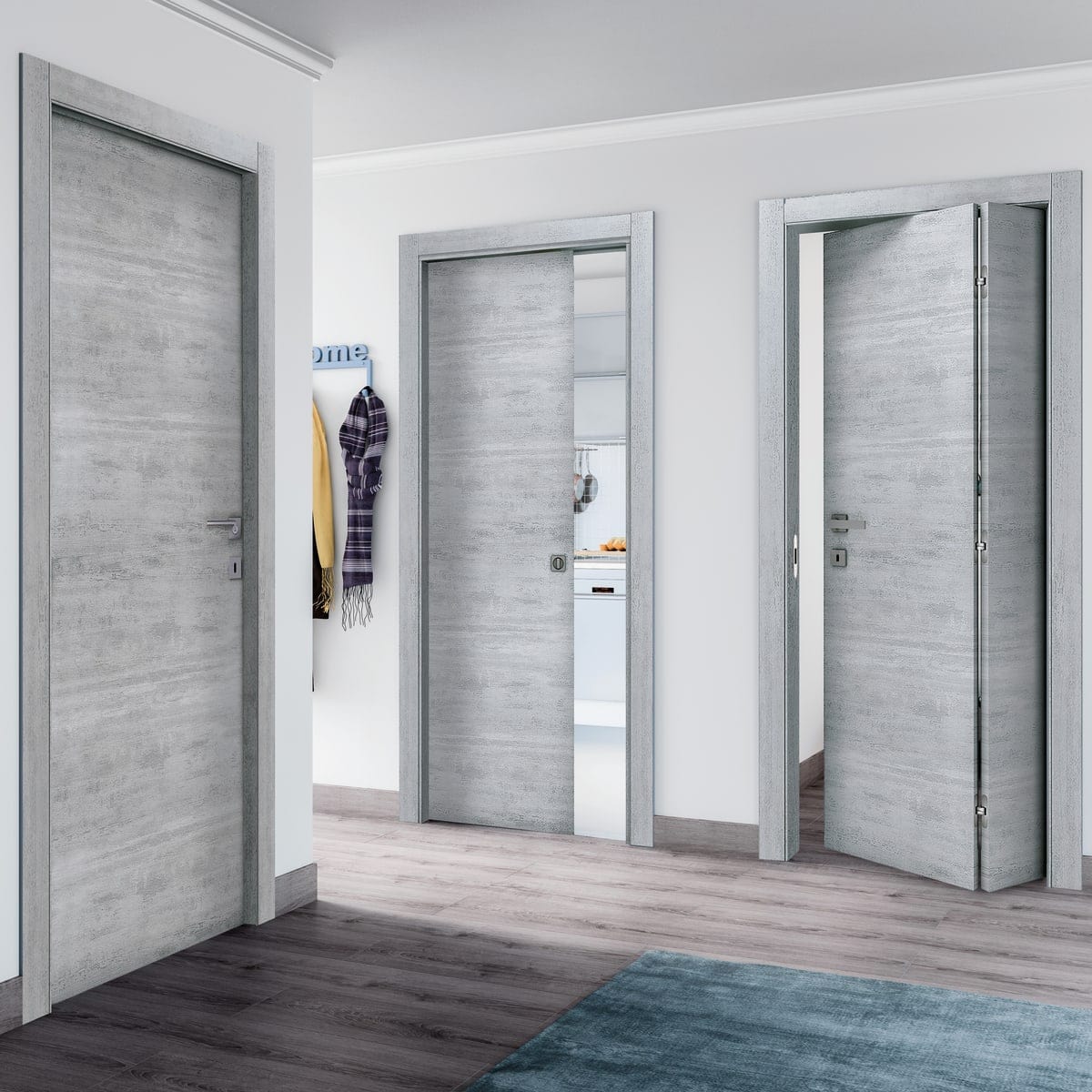 Bricocenter PORTA BETON REVERSIBILE 210X80 CEMENTO