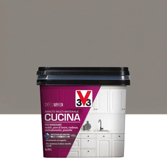 Bricocenter SATIN DOVE GRAY SATIN MULTI-MATERIAL KITCHEN WATER GLAZE V33 750 ML