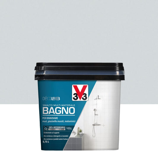 Bricocenter MULTIMATERIAL WATER GLAZE FOR BATHROOM LIGHT GRAY SATIN V33 750 ML