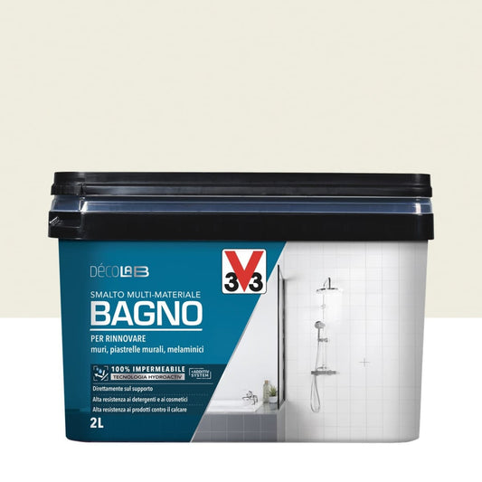 Bricocenter MULTIMATERIAL WATER GLAZE FOR BATHROOM WHITE LINEN SATIN V33 2 LT