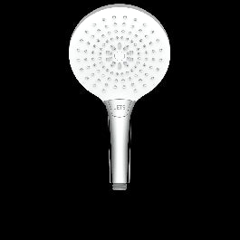 HAND SHOWER ETNA CHROME WHITE 3 JETS DIA 14 EASY CLEAN SENSEA