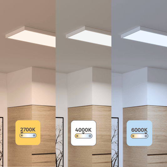 Gdansk white aluminium LED panel, 30 x 120 cm, 33.5 W, CCT, dimmable