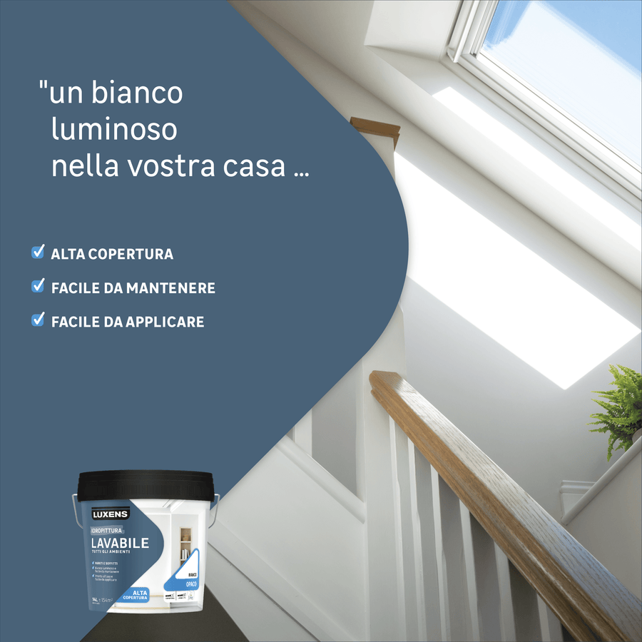 Pittura bianca lavabile luxens decarbonata 14lt