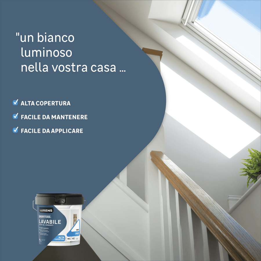 Luxens decarbonated washable white paint, 4 litres